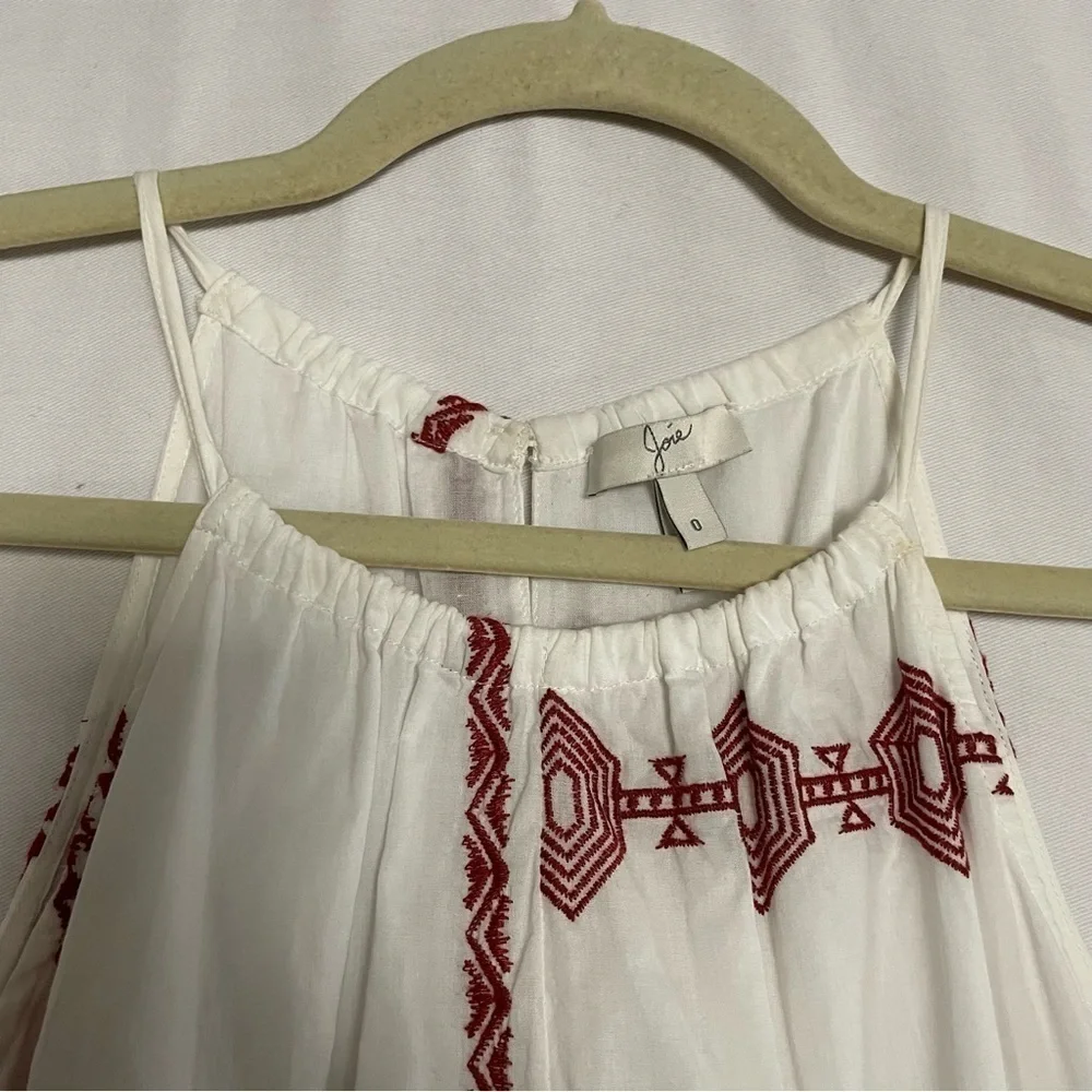 Joie Embroidered Boho Milanira Maxi Dress In Porcelain Handkerchief Hemline - Picture 4 of 16